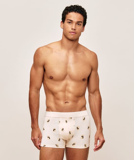 Boxer en coton imprim&eacute; chien;