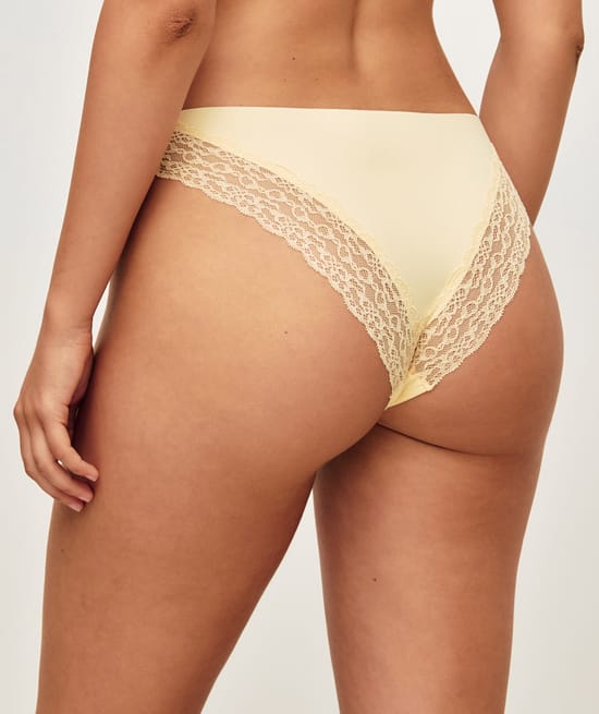 Microfiber and lace panties;