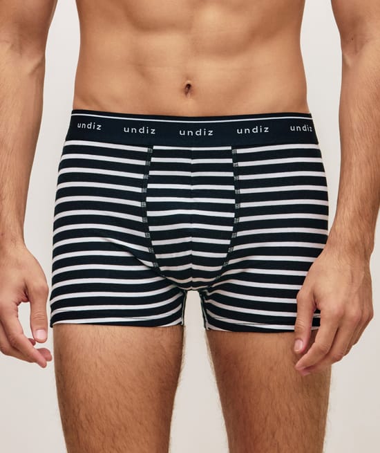 Boxer à rayures en coton;