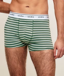 Boxer en coton &agrave; rayures;