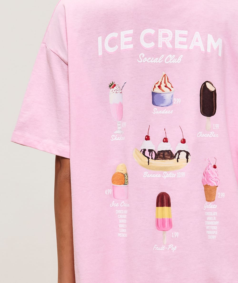 Light jersey T-shirt with ice print;