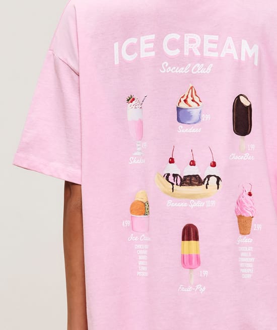 Light jersey T-shirt with ice print;