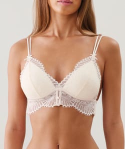 Lace triangle push-up bra;