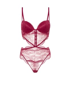 Lace push-up bodysuit;