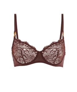 Lace balconette bra - brown;