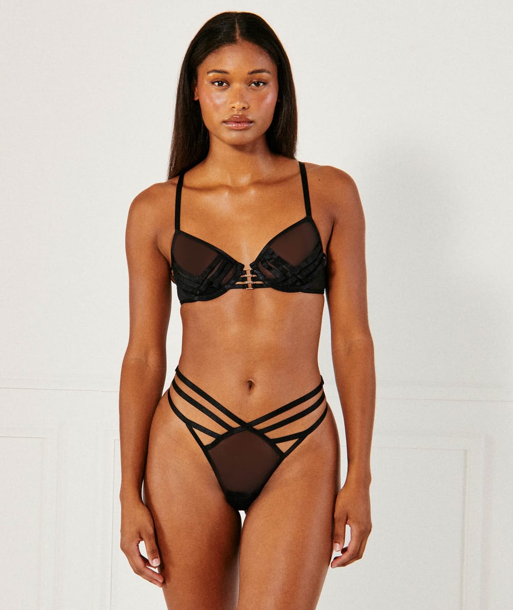 Tulle balconette bra;