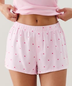 Striped jersey Shorts with heart patterns;
