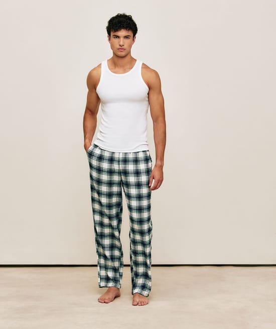 Plaid flannel pants;