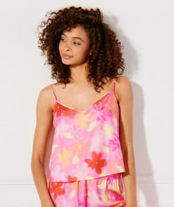 Top imprim&eacute; en satin;