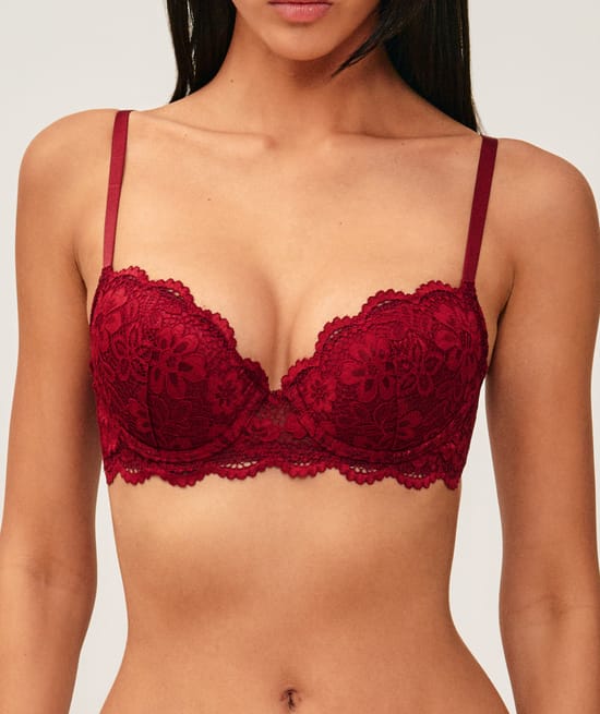 Soutien-gorge ampliforme en dentelle florale;