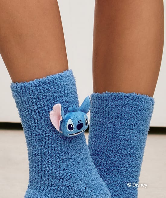 Stitch fleece sokken;