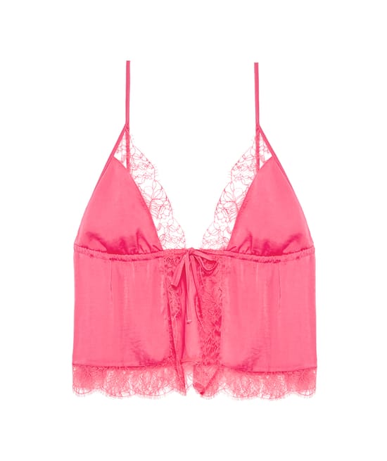 Satin and lace camisole;