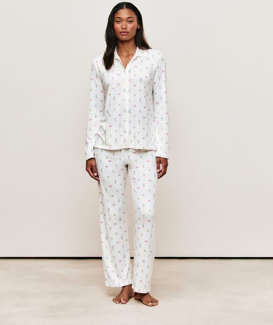 Patterned jersey pyjama set;