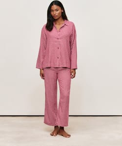 Ensemble de pyjama à carreaux en flanelle;