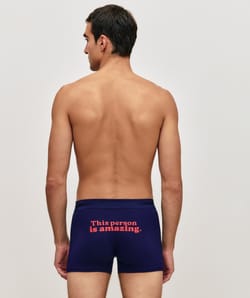 Cotton boxer shorts with message;