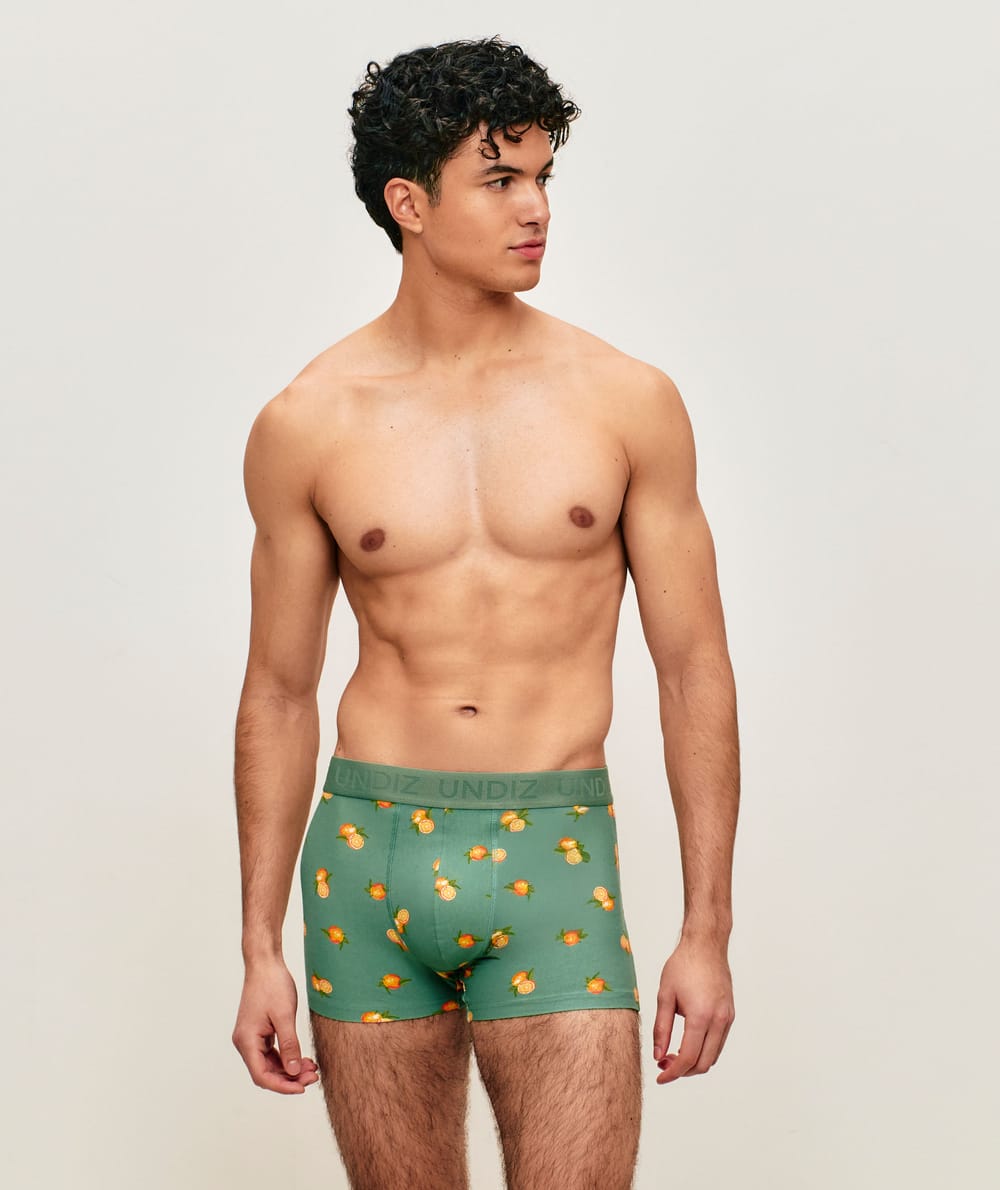 Boxer en coton motifs oranges;