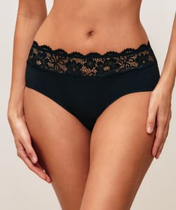 Shorty en microfibre et dentelle;
