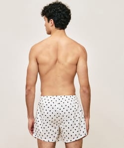Cotton boxer shorts with heart pattern;