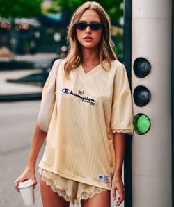 Champion satin oversized t-shirt;