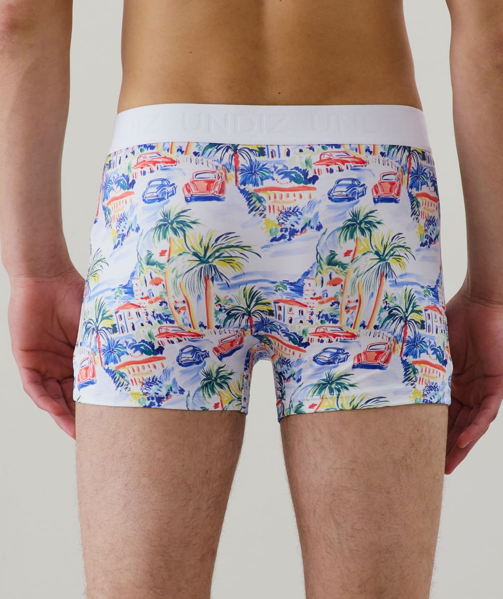 Cotton boxer shorts with pattern;