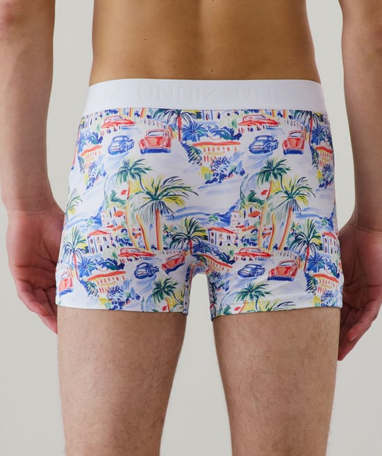 Cotton boxer shorts with pattern;
