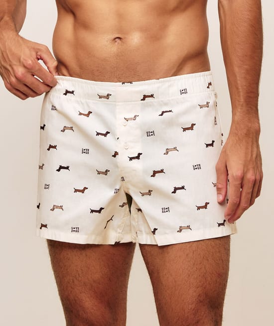 Boxers de algod&oacute;n impresos con teckels Chlosertoyou;