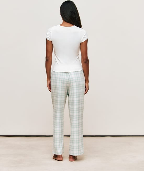 Checked jersey trousers;
