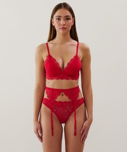 Lace push-up triangle bra;