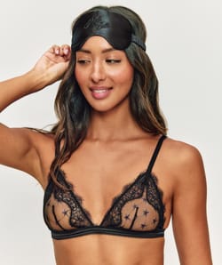Ensemble string et masque de nuit en satin;