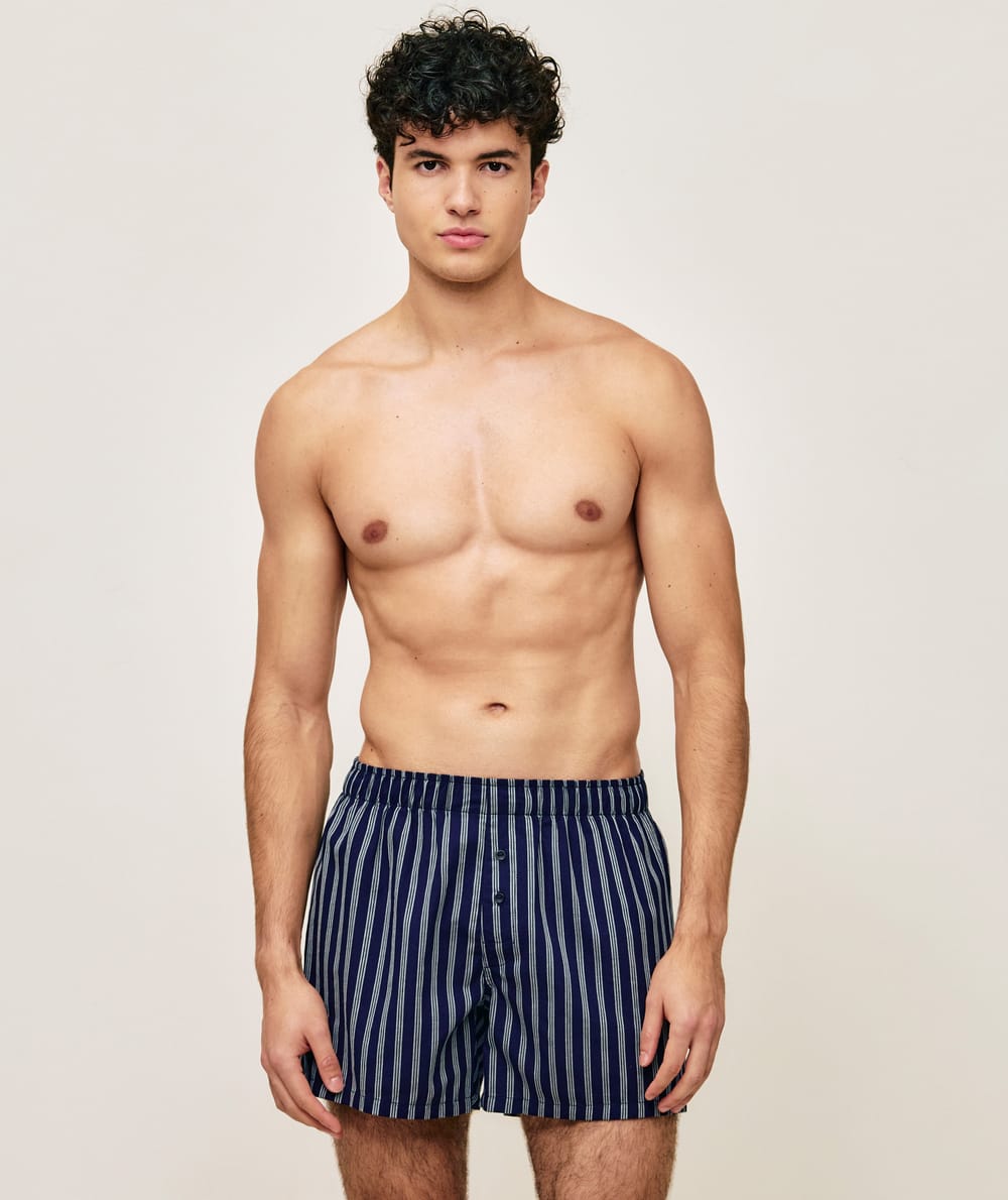 Cotton striped boxer shorts;