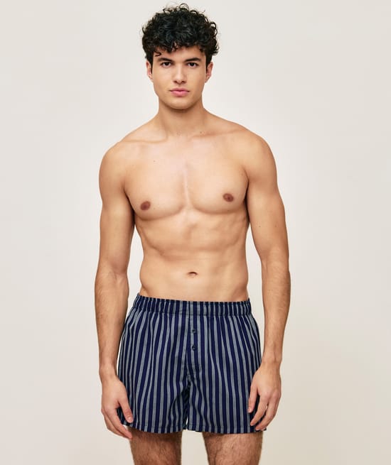 Cotton striped boxer shorts;