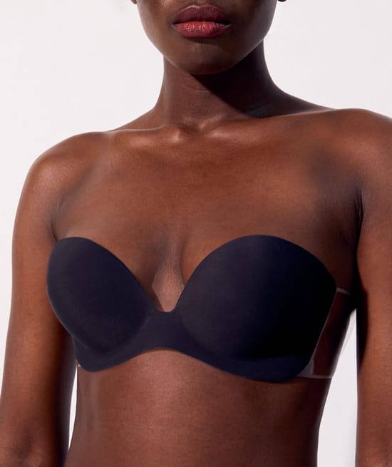 Strapless push-up bandeau bra;