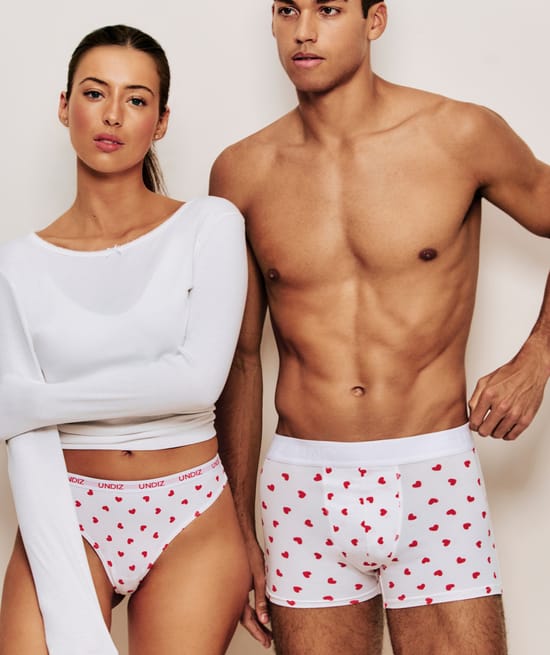 Heart-pattern boxer shorts;