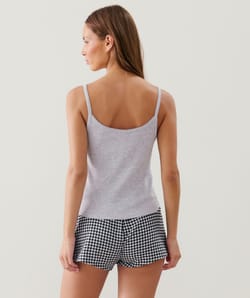 Gingham jersey Shorts;