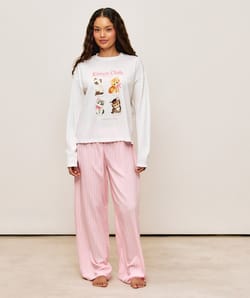 Ensemble t-shirt et pantalon motifs chatons;