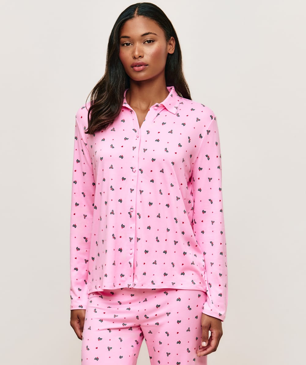Patterned jersey pyjama set;