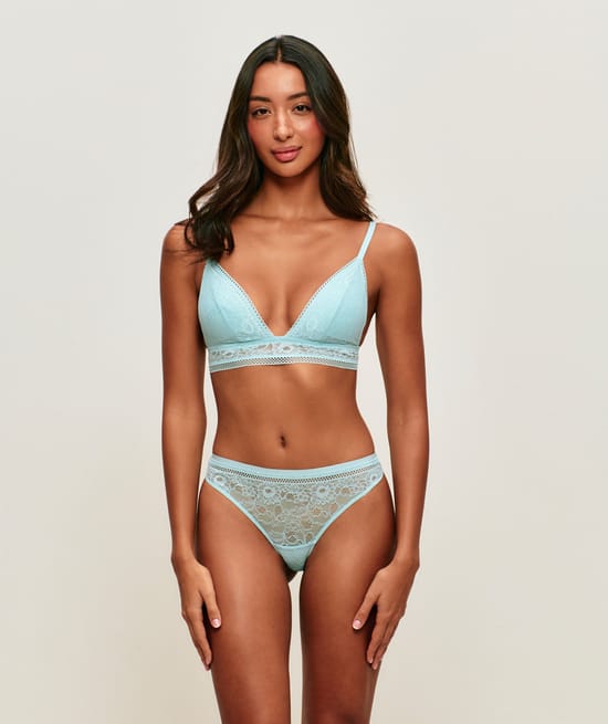 Lace triangle bra;