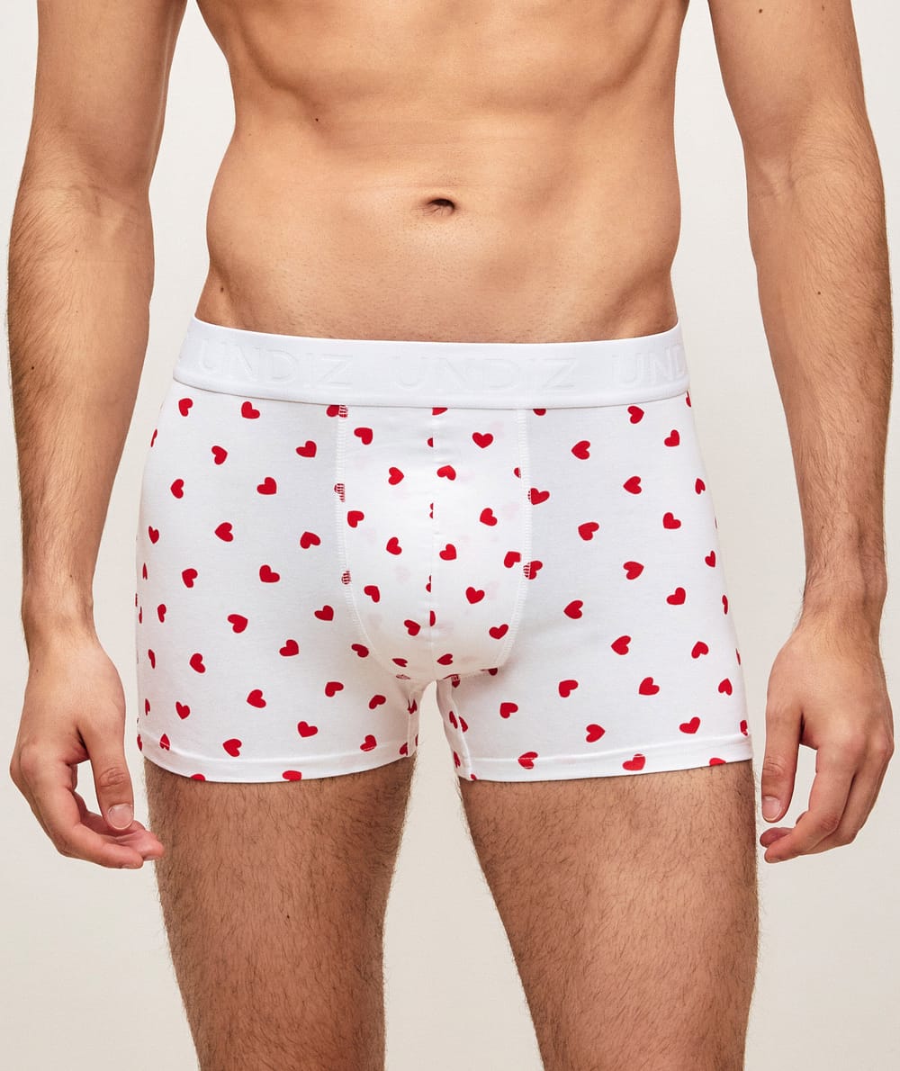Heart-pattern boxer shorts;