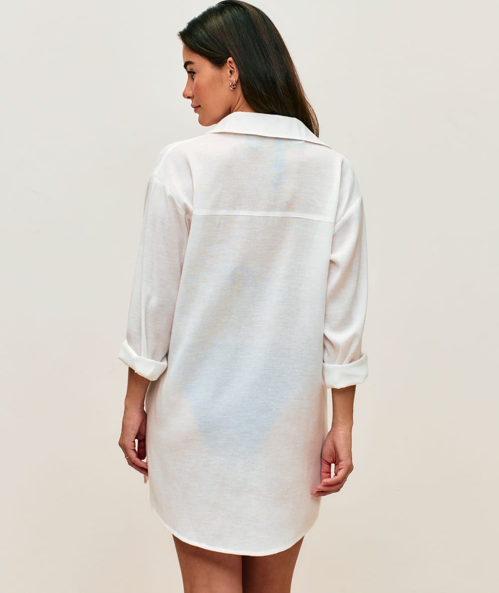 Chemise en lin m&eacute;lang&eacute; manches longues;