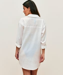 Chemise en lin m&eacute;lang&eacute; manches longues;