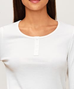 Top long-sleeved in ribbed jersey;