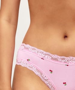 Cheeky in cotton and lace cherry patterns;