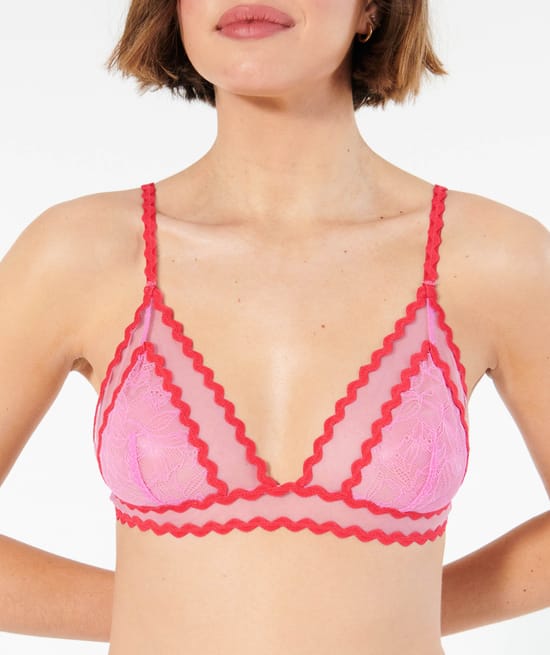 Soutien-gorge triangle en dentelle;