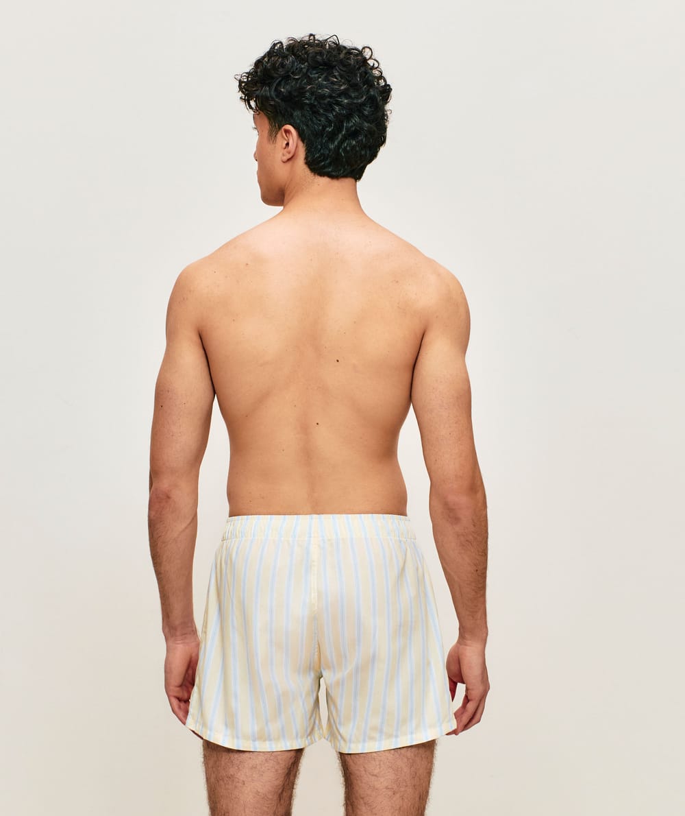 Cale&ccedil;on en coton &agrave; rayures;