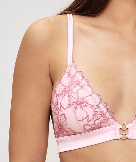 Soutien-gorge triangle avec broderies;