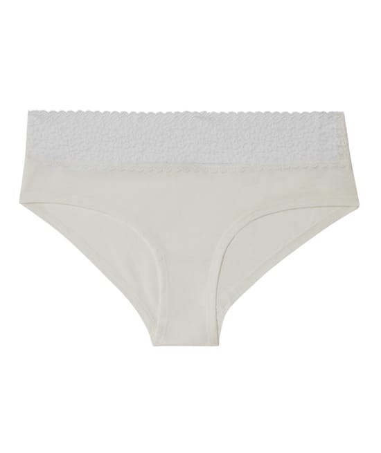 Plain hipsters with leopard lace;