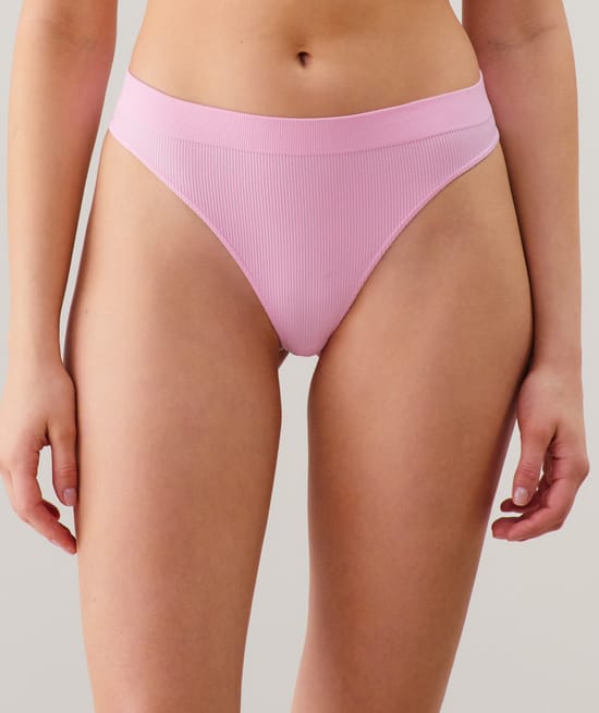 String taille haute seamless rose;