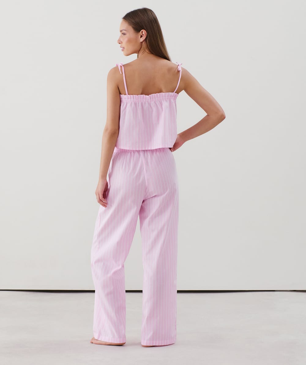 Katoenen broek met strepen;