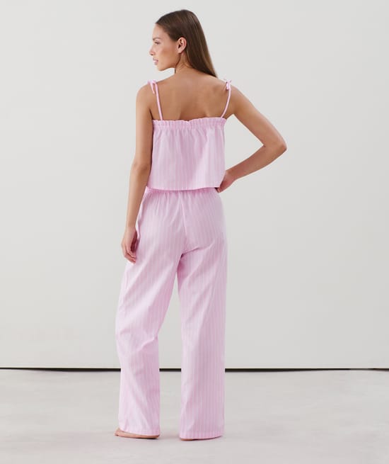 Katoenen broek met strepen;