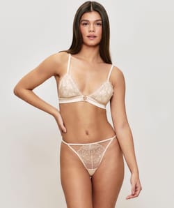 Triangle bra with embroidery;